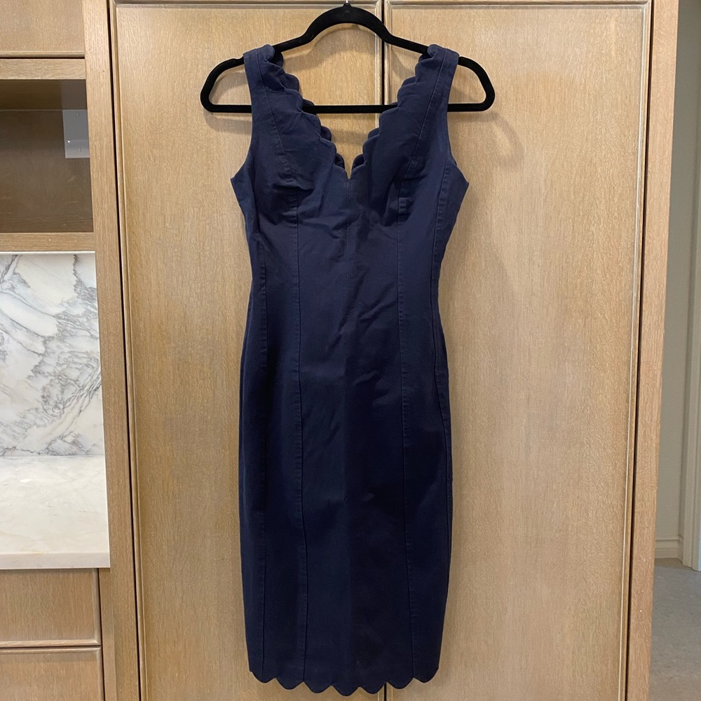 Banana Republic Navy Scallop Dress